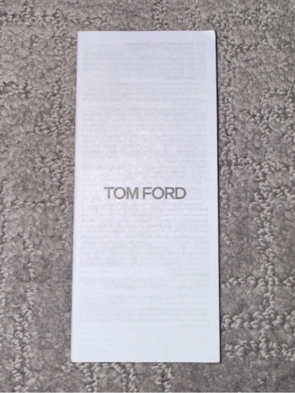 Tom Ford Sunglasses Booklet